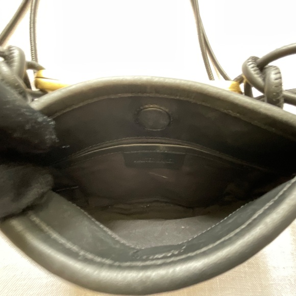 Walter Baker Hazel Black Woven Leather Crossbody Gold Handle Bag - Picture 7 of 12